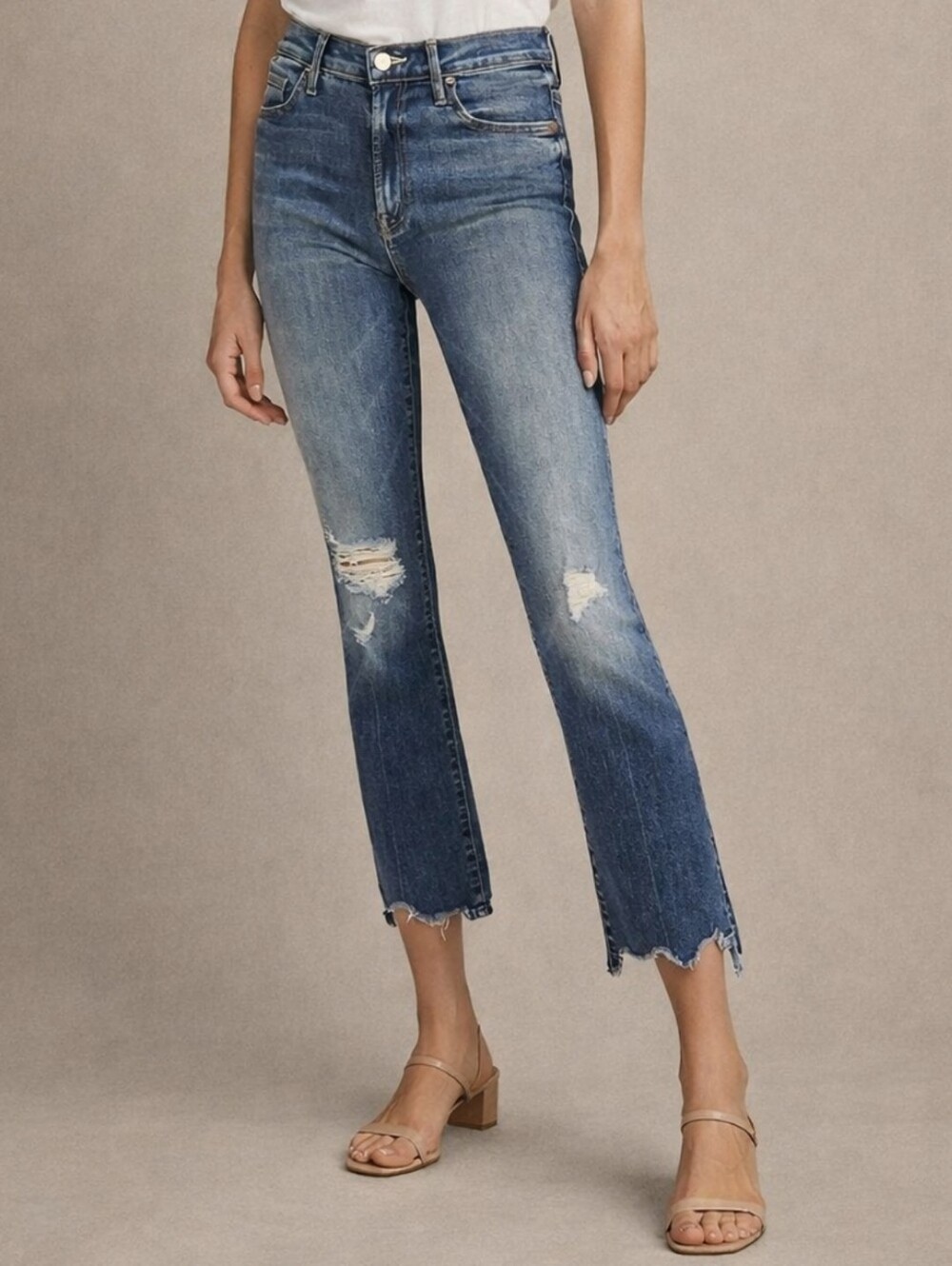 MOTHER The Insider Crop Step Chew Jeans